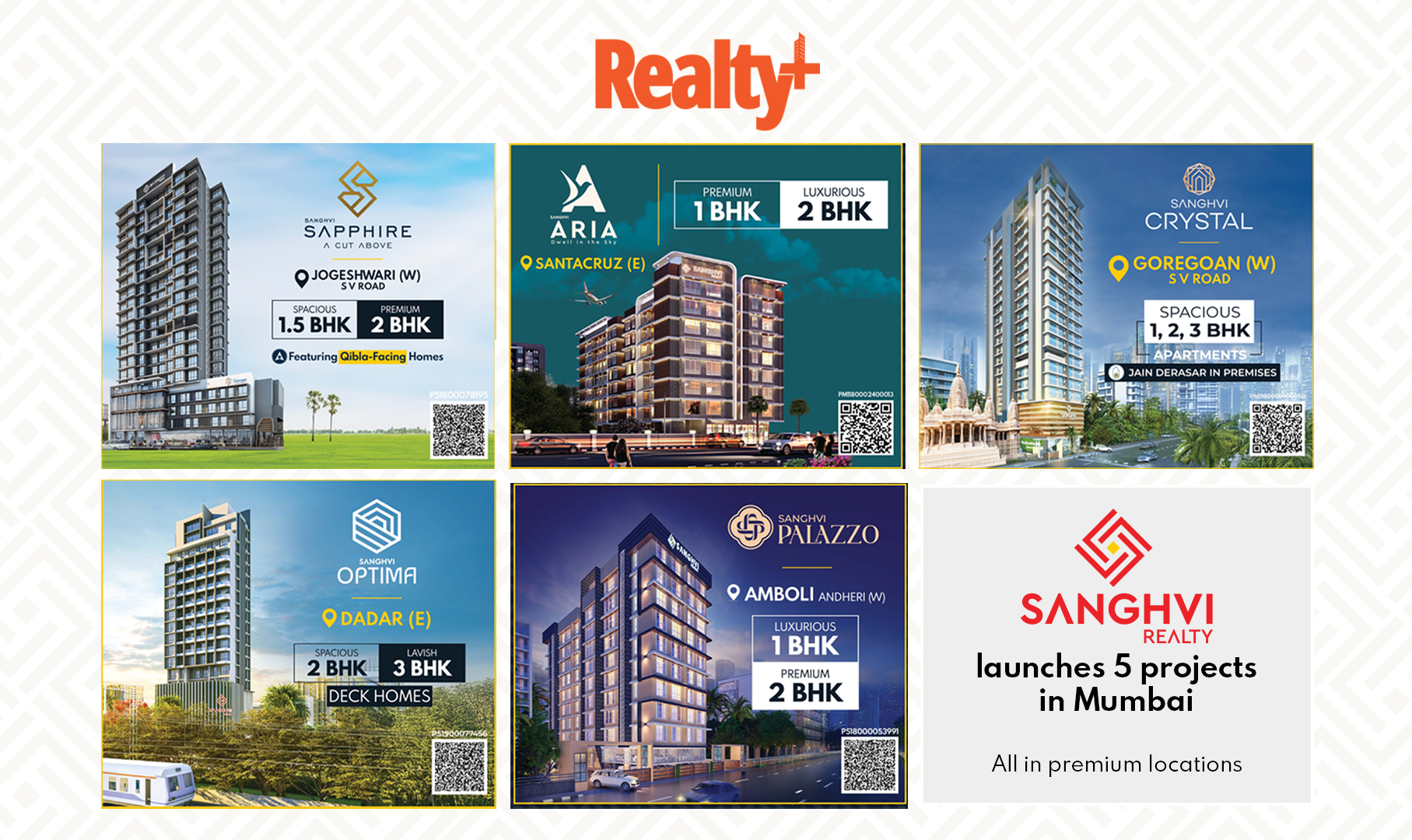 Sanghvi Realty Launches Five New Projects in Mumbai